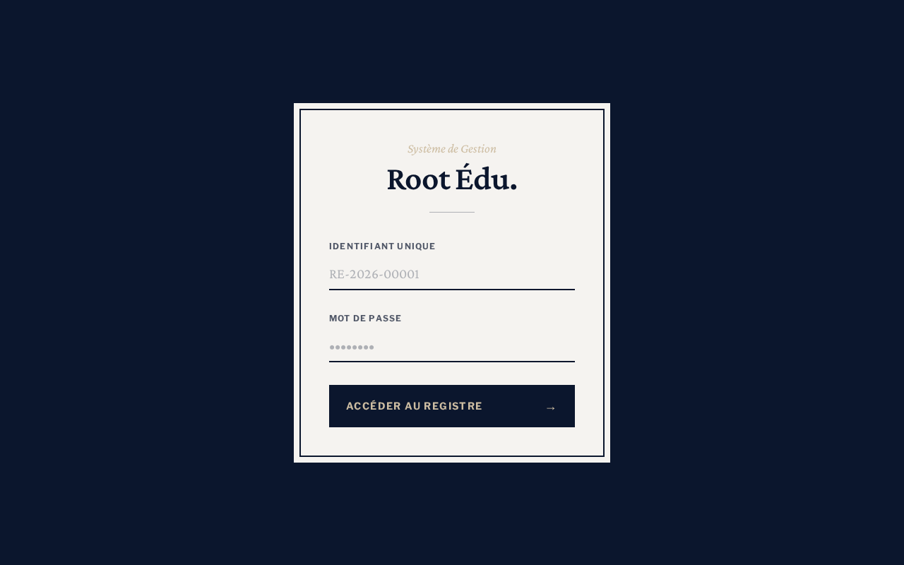 Root Édu — Registre académique universitaire — RDC