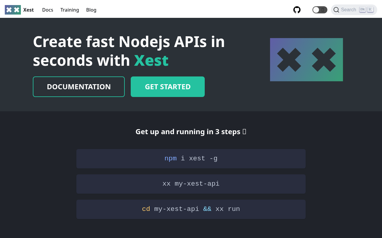 Xest Framework — Framework open source d'API REST — Node.js